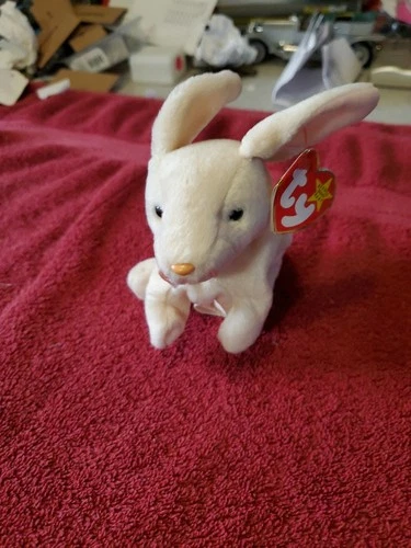 Vintage Retired 1999 New TY Beanie Baby NIBBLER the Bunny Rabbit MWMT