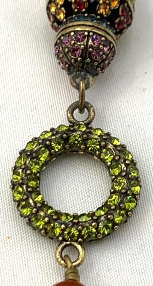 Collar de cuentas de cornalina sintética roja de colección HEIDI DAUS 20" de largo con cristales multicolores Foto 4 de 4