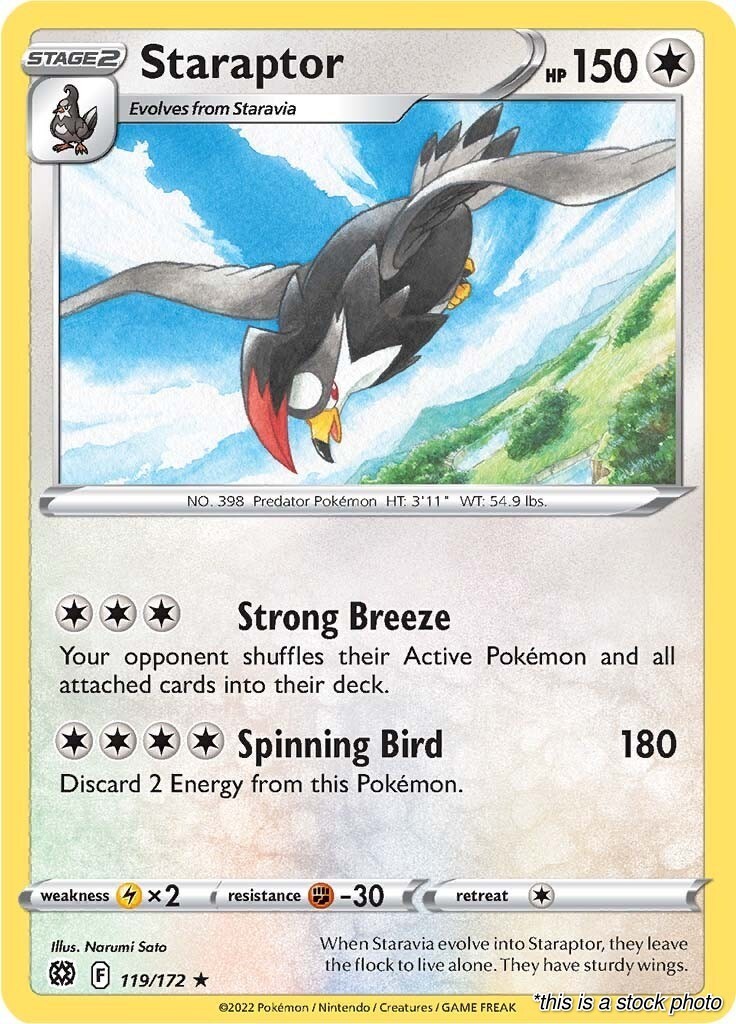 Staraptor 119/172 SWSH09: Brilliant Stars Reverse Holofoil Pokemon (NM)