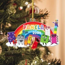 Personalized Numberblocks Flat 2D Acrylic Ornament 2025 Decor Fan Love