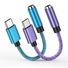 2-pak adapter audio USB C na 3,5 mm, adapter słuchawkowy Samsung jack aux typ USB