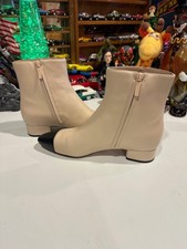 Veronica Beard Cecile Booties in Ecru/ Black Colors, Size 8 M Pre-Owned