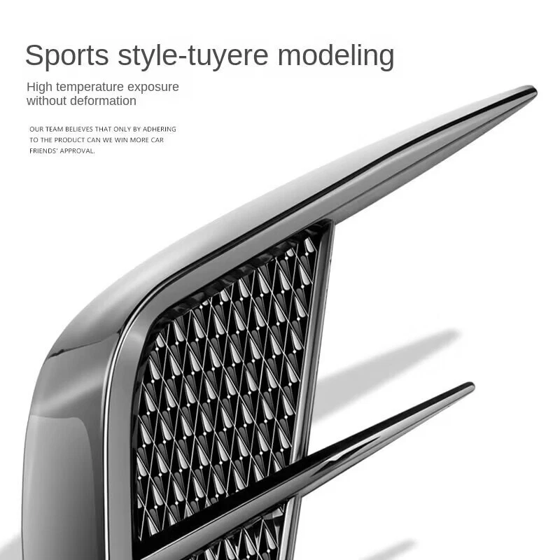 Glossy Black Car Body Side Fender Vent Air Wing Cover Moldings Trim Accessories Foto 4 de 4