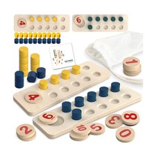 TEUVO Counting Peg Board Montessori Toys for Kids Aged 3 4 5 6 Year... Fast Ship