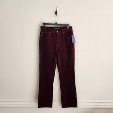 Tommy Hilfiger Women's Size 4 Maroon Corduroy Straight Leg Pants NWT