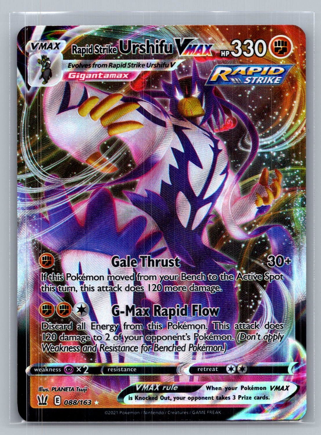 Rapid Strike Urshifu VMAX 088/163 SWSH05: Battle Styles Holo Ultra Rare NM