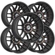 Set Of 5 Xf Off-road Xf-232 17x9 5x55x5.5 0mm Blackbronze Wheels Rims