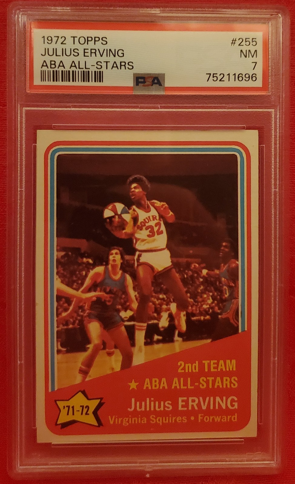 1972 Topps Julius Erving #255 ABA All-Stars NM PSA 7