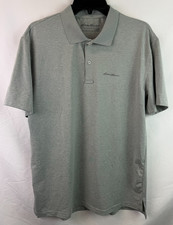 Eddie Bauer Grey Polo Short Sleeve Shirt Men's Size Medium