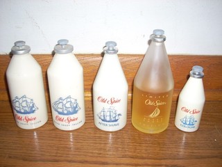 Lot of 5 Vintage OLD SPICE After Shave Bottles READ Partial and Empty.