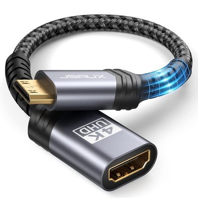 Mini HDMI auf HDMI Adapter 4K 60Hz HDR 18Gbps für DSLR Laptop Tablet Projektor