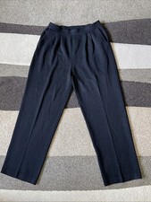 St. John Basics Pants Women's 10 Black Knit Pull On Straight Leg Pleated