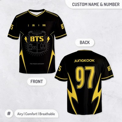 BTS MEMBERS NAME NO MORE DREAM JERSEY KPOP T-SHIRT ARIRANG CONCERT