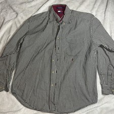 Tommy Hilfiger Checkered Long Sleeve Collared Top Size M/M