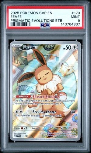 2025 POKEMON PRISMATIC EVOLUTIONS ELITE TRAINER BOX #173 EEVEE PSA 9