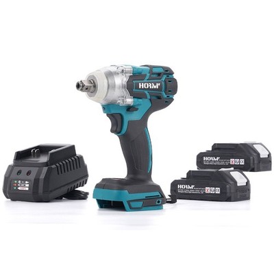 18V Cordless Impact Wrench 1/2'' 280Nm High Torque Brushless Drill with 2 Battery