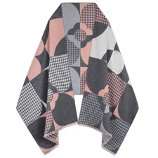 Ladies' Soft Cashmere-Like Wool Geometric Houndstooth Shawl, Wrap & Throw