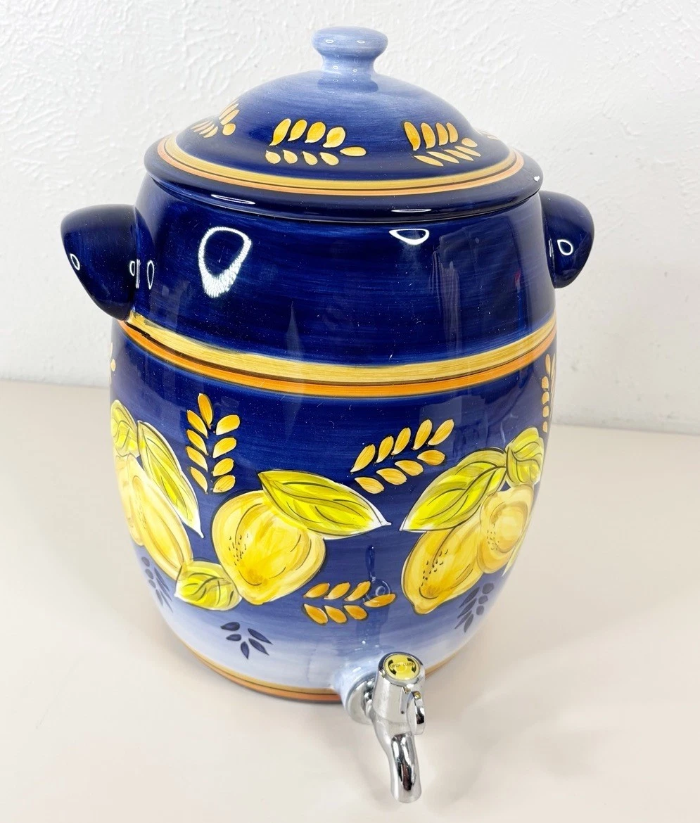 Palermo Tabletop Gallery Ceramic 2.7 Gallon Lemonade Jar w/Spout Unused New!