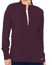 Medcouture Insight Womens Scrub Jacket Large Wine 2660