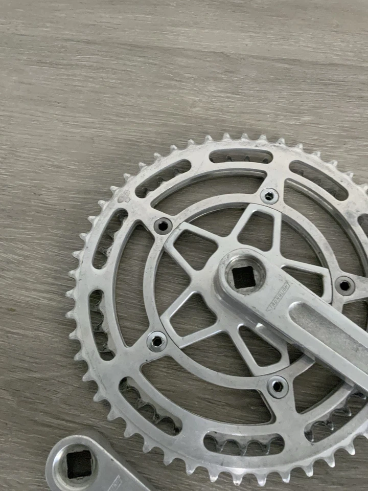 JUEGO DE BIELAS STRONGLIGHT DOBLE 42-52 DIENTES 170 MM LONGITUD BRAZO PEDAL FRANCÉS ROSCAS Foto 2 de 4