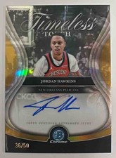 Jordan Hawkins 2025-26 Bowman #TTA-JH Timeless Touch Auto Gold Refractor /50 KG