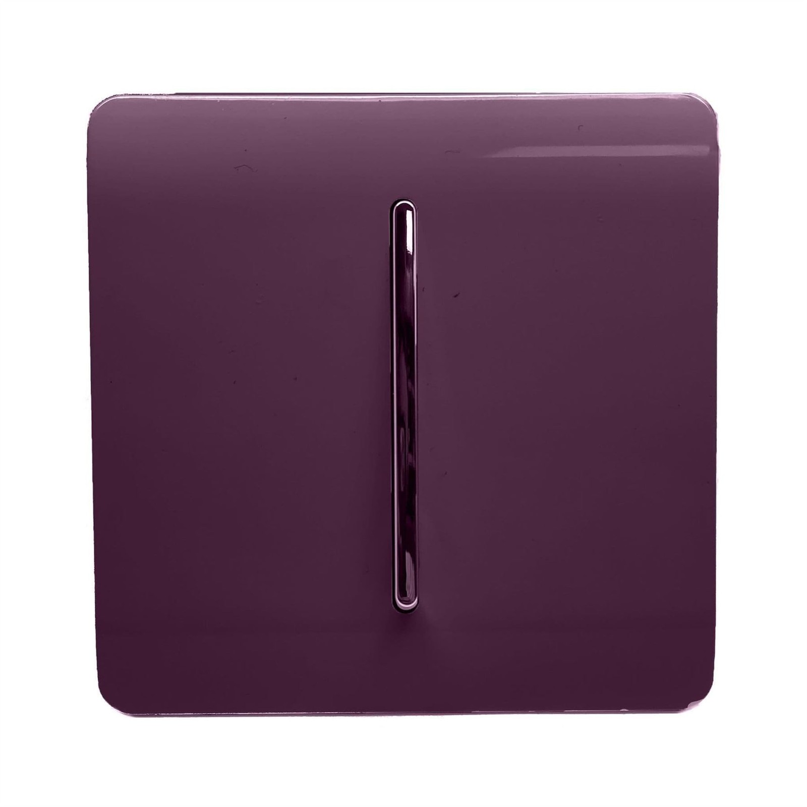 Trendi Fan Isolator 10A Triple Pole Chrome Rocker Switch in Plum Purple