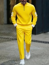 Men's Outfit 2 Piece Set Shirt  Pants Suit PLUS SIZE BIG 4XL