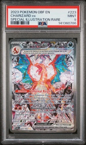 2023 POKEMON OBF EN-OBSIDIAN FLAMES SPECIAL ILLUSTRATION RARE CHARIZARD EX PSA 9