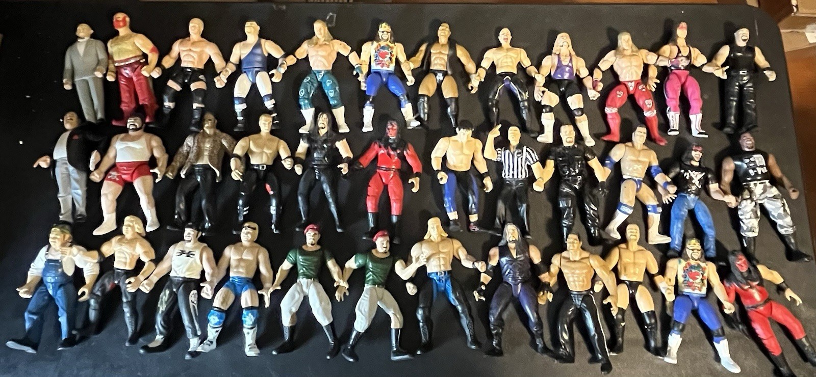Lot Of 36 JAKKS WWE BCA Wrestling Figures Bone Crunching Stone Cold HBK Rock HHH