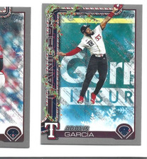 2025 Topps Holiday Texas Rangers Adolis Garcia Grey Glitter card
