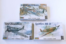 Revell Konvolut - P-51D Mustang, Spitfire MkII, SBD Dauntless - 3 Bausätze 1:48