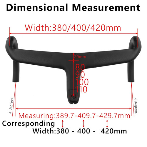 Road Bike Carbon Fiber Integrated Handlebar Stem for 28.6mm with Spacers  - Picture 2 of 12