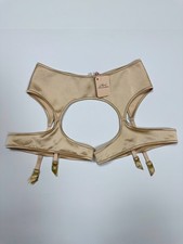 Agent Provocateur Beige Satin Strappy Garter Belt Harness Size 4 /US 8 /UK 12