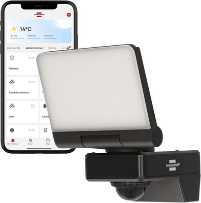 Brennenstuhl Connect Wifi LED Strahler WF 2051 P (24W, 2800Lm, IP54, Diverse Lic