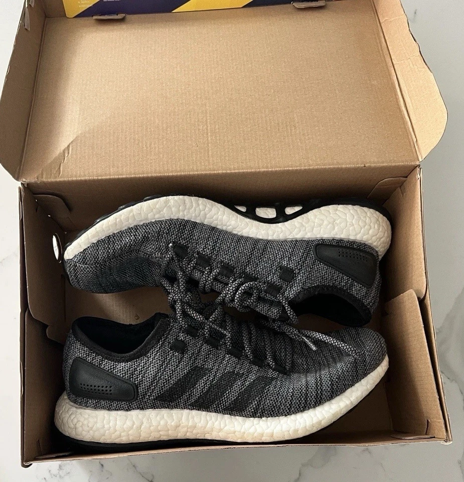 Adidas PureBOOST All Terrain Running Shoes Grey Black Sneakers Athletic Mens 9.5 - Image 2 of 4