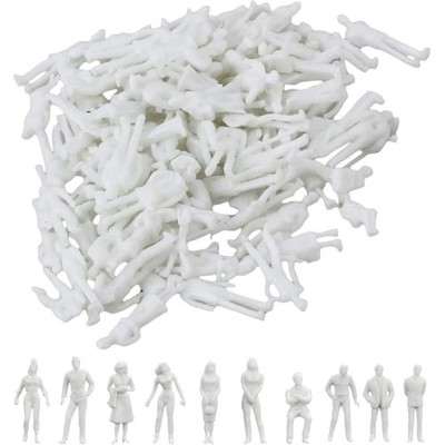 100 Pieces Model Figures White Unpainted Various Standing Figures Passers-by ...