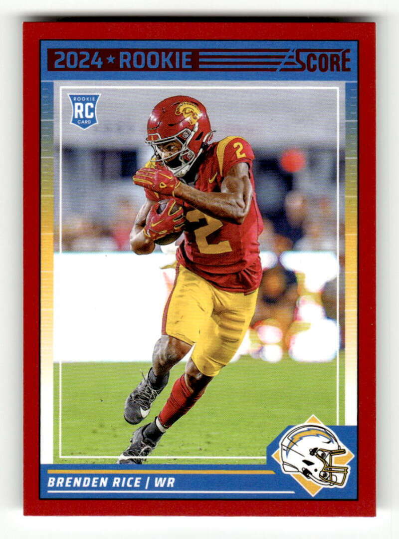 2024 Score Red #364 Brenden Rice RC Rookie LA Chargers