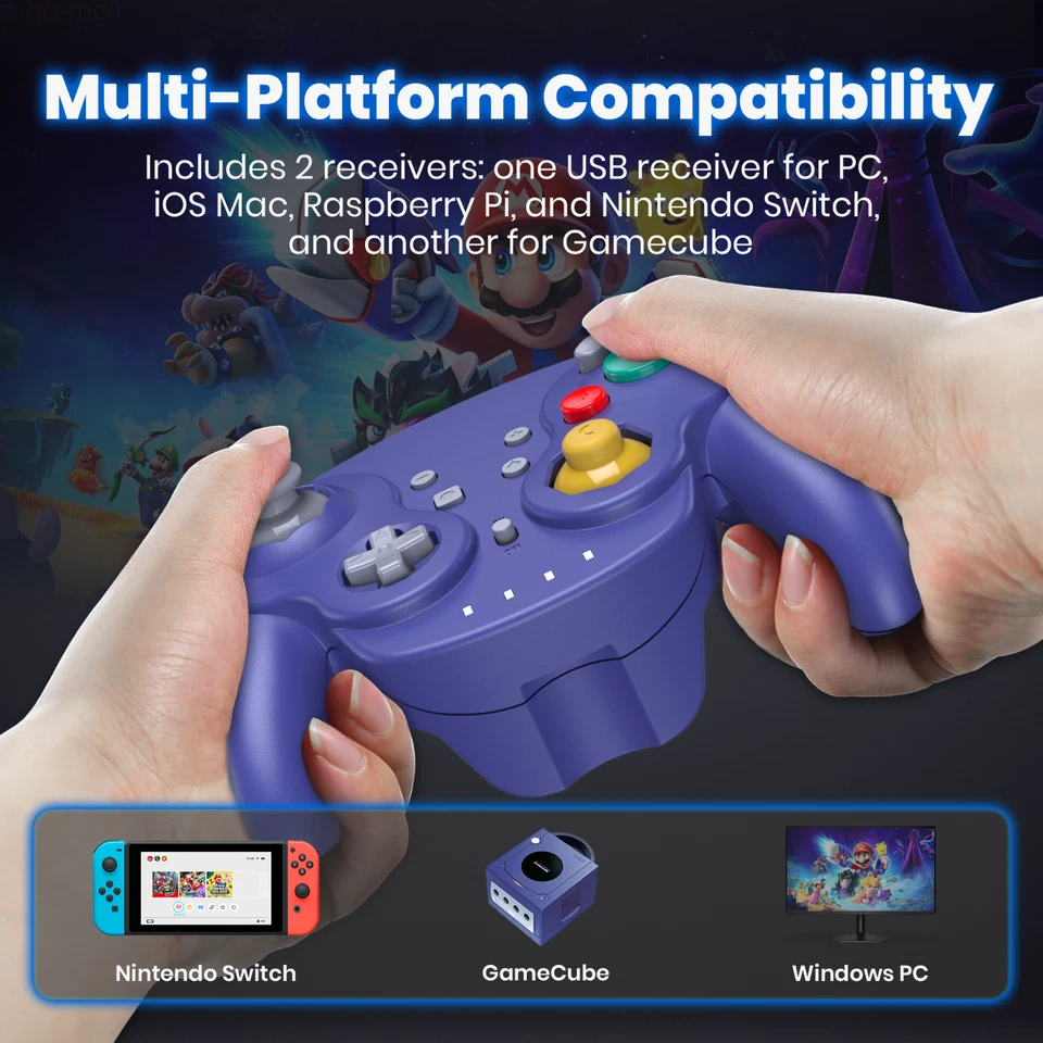 2.4G Wireless Gamecube Switch Controller for Switch Switch 2 NGC Wii PC MAC - Image 3 of 4