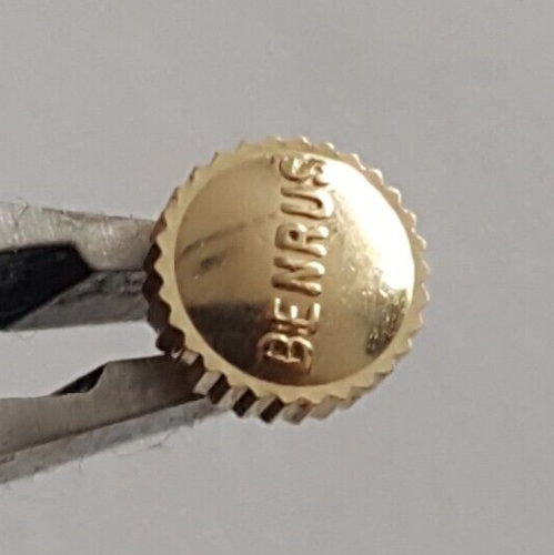 Benrus Water Resistant Gold Plated Crown - Picture 2 of 8