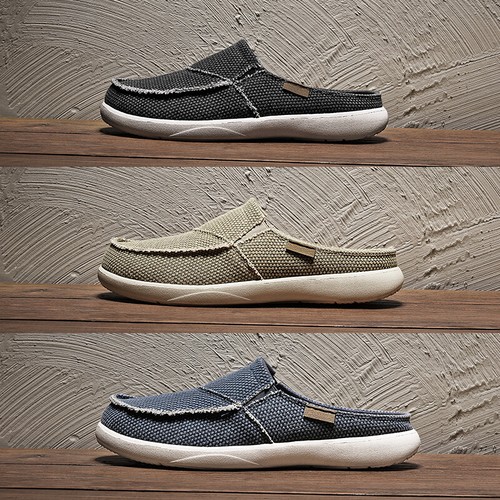 Mens Slip On Canvas Driving Shoes Boat Loafers Moccasins Pumps Mule Walking Soft - Picture 6 of 20