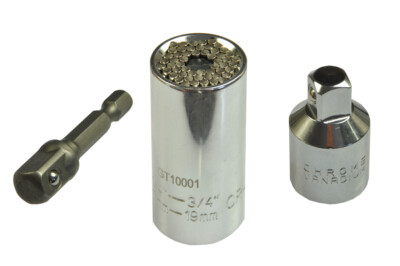 Gator Universalnuss + Adapter 3/8'' auf 1/2'' 7-19mm und Stecknussadapter GT10001