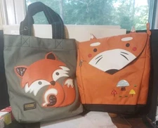 Chala Fox Green Canvas Tote Bag - Canvas Bookbag