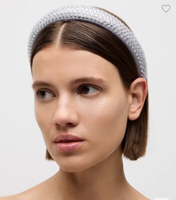 J Crew Gray Silver Clear Crystal Rhinestone Studded Headband  display picture 1