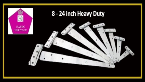 Zinc Tee Hinges, 1 Pair Shed Gate Door Hinge, SIZES  8 10 12 14 16 18 24 inch