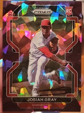 2022 Prizm Washington Nationals Josiah Gray RC Burgundy Cracked Ice Prizm 04/25
