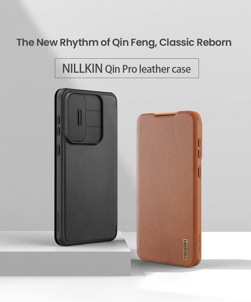 Funda de cuero abatible con lente de cámara lateral clásica Nillkin para Samsung S25 Edge Foto 2 de 4