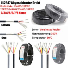 UL2547 Cavo Audio Schermato 2~8 Core Coppia Cavi Cablaggio Interno 18AWG~28AWG