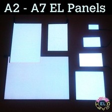 White EL Panel in A6, A5, A4, A3, A2 and A1 - Glowing Paper or Neon Sheet