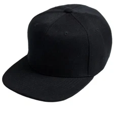 Snapback Baseball Cap Flat Bill Adjustable Blank Plain Solid Structured Hat Men