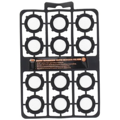 IIT 12pc 3/4'' Garden Water Hose Washers with Metal Screen Filters 30197